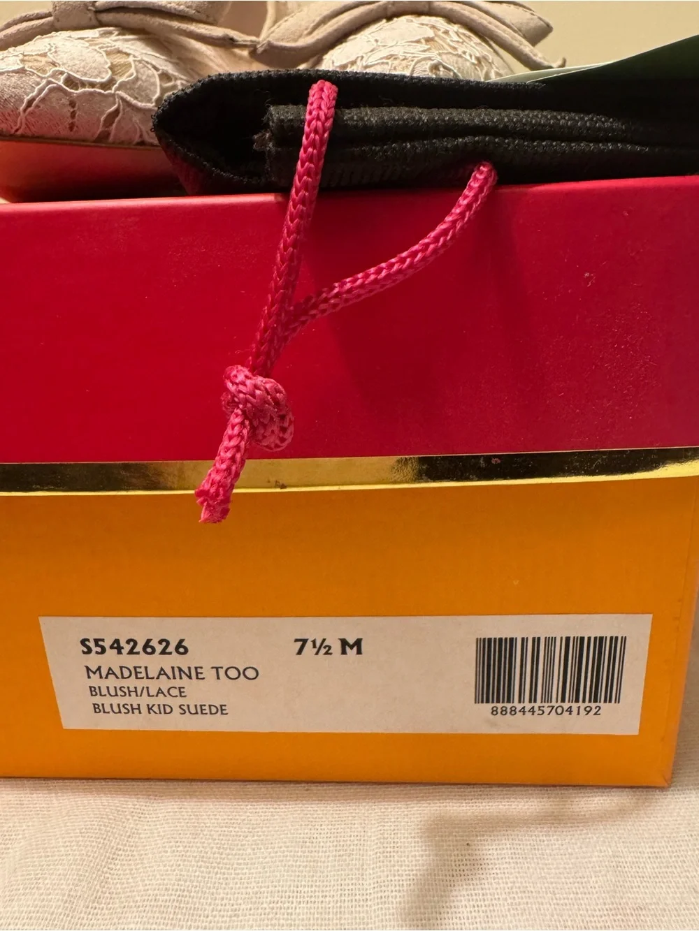BNIB Kate Spade Madelaine Too Lace Pumps Blush Suede Heels 7.5 Made in Italy